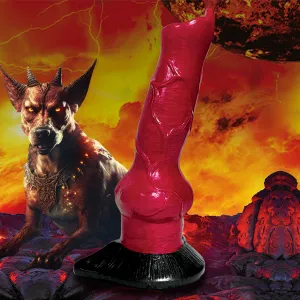 Creature Cocks Hell-Hound Canine Penis Silicone Dildo - Red/Black