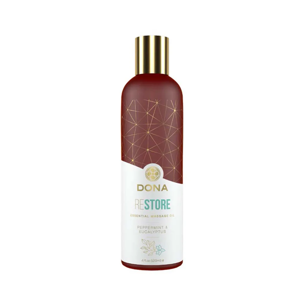 Dona Essential Massage Oil Restore Peppermint & Eucalyptus 4oz