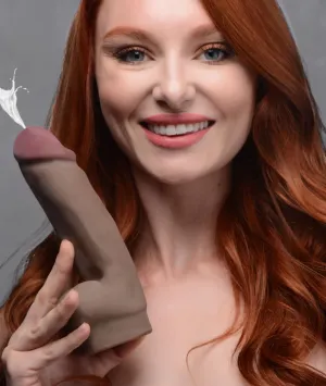 LOADZ 7IN DUAL DENSITY SQUIRTING DILDO DARK