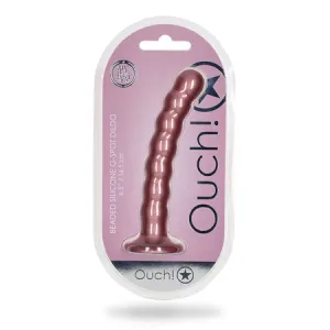 Shots Ouch 6.5' Beaded G-Spot Dildo - Rose Gold